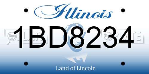 1BD8234 Illinois License Plate