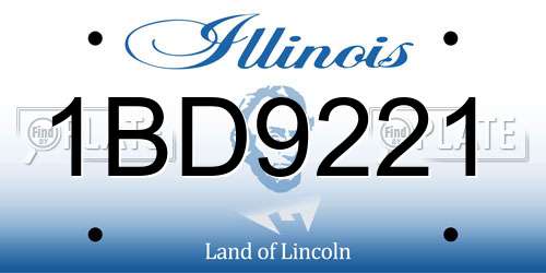 1BD9221 Illinois License Plate