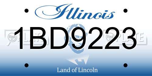1BD9223 Illinois License Plate