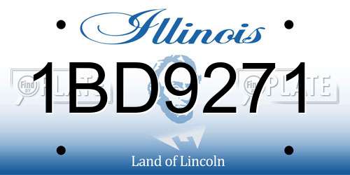 1BD9271 Illinois License Plate