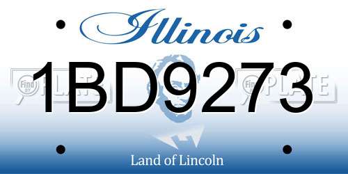 1BD9273 Illinois License Plate