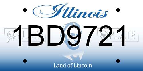 1BD9721 Illinois License Plate
