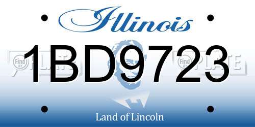 1BD9723 Illinois License Plate