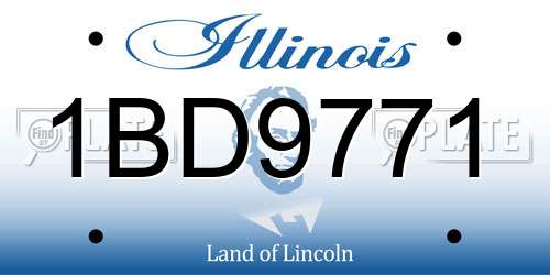 1BD9771 Illinois License Plate