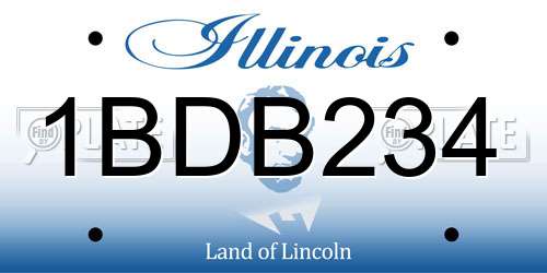 1BDB234 Illinois License Plate