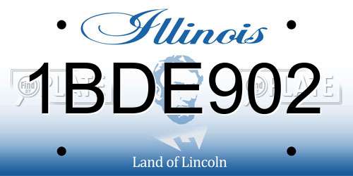 1BDE902 Illinois License Plate