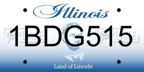 1BDG515 Illinois License Plate