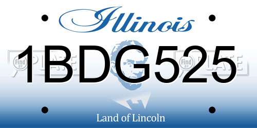 1BDG525 Illinois License Plate