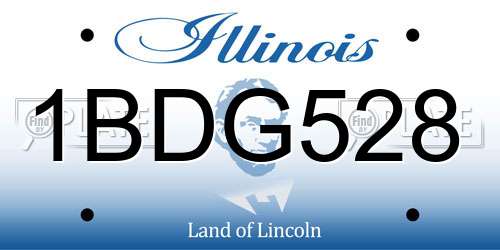 1BDG528 Illinois License Plate