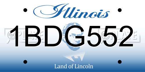 1BDG552 Illinois License Plate