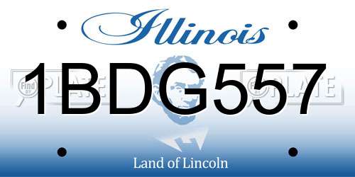 1BDG557 Illinois License Plate