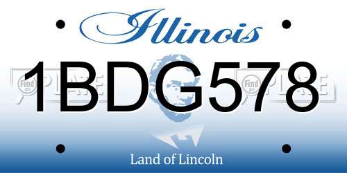 1BDG578 Illinois License Plate