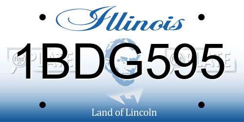 1BDG595 Illinois License Plate