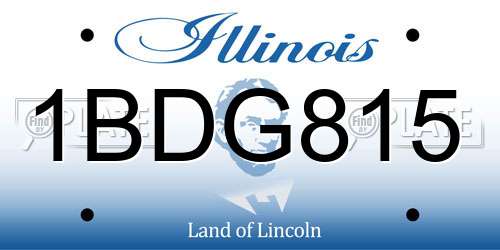1BDG815 Illinois License Plate