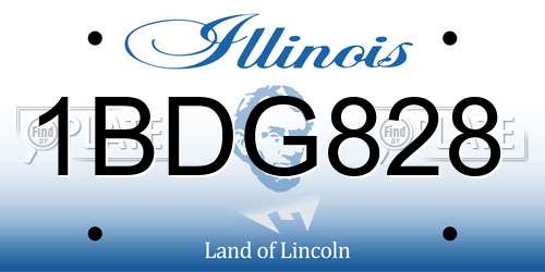 1BDG828 Illinois License Plate