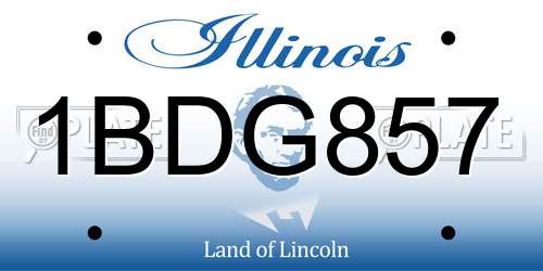 1BDG857 Illinois License Plate