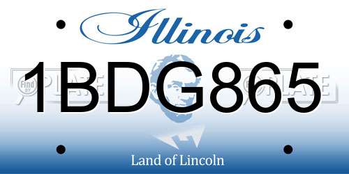 1BDG865 Illinois License Plate