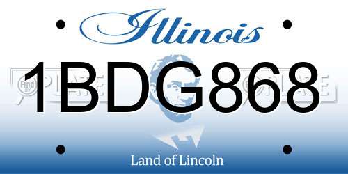 1BDG868 Illinois License Plate