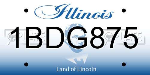1BDG875 Illinois License Plate