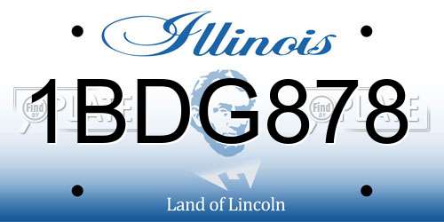 1BDG878 Illinois License Plate