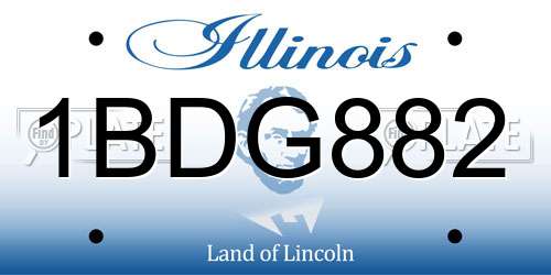 1BDG882 Illinois License Plate