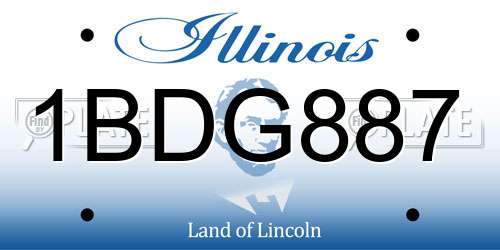 1BDG887 Illinois License Plate