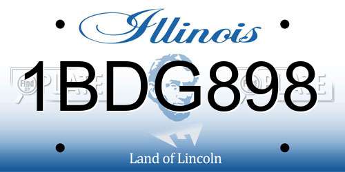 1BDG898 Illinois License Plate