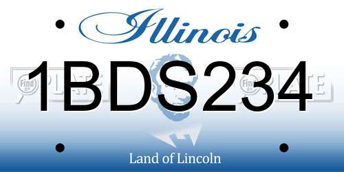 1BDS234 Illinois License Plate