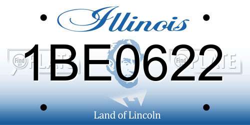 1BE0622 Illinois License Plate