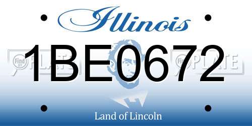 1BE0672 Illinois License Plate