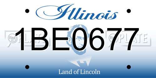 1BE0677 Illinois License Plate