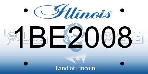 1BE2008 Illinois License Plate