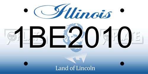 1BE2010 Illinois License Plate