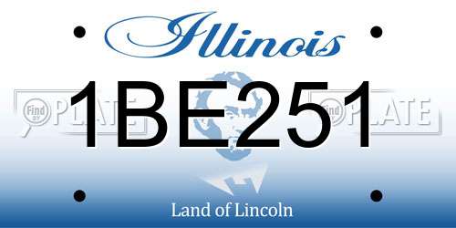 1BE251 Illinois License Plate
