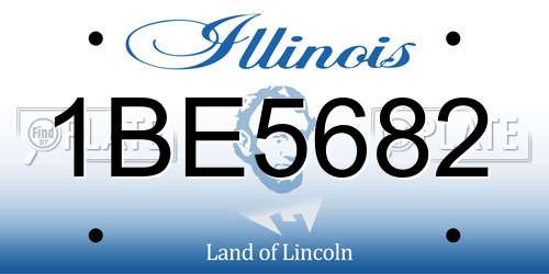 1BE5682 Illinois License Plate