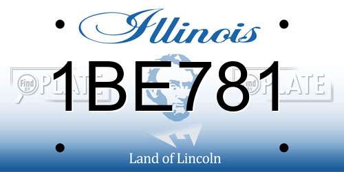 1BE781 Illinois License Plate