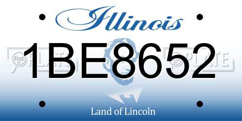 1BE8652 Illinois License Plate