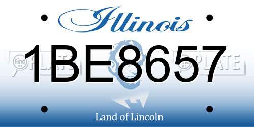 1BE8657 Illinois License Plate