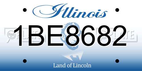 1BE8682 Illinois License Plate