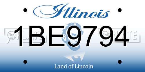 1BE9794 Illinois License Plate