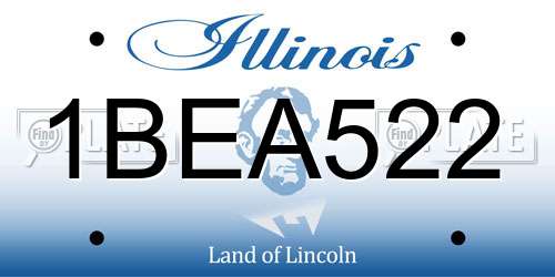 1BEA522 Illinois License Plate
