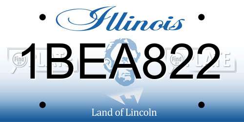 1BEA822 Illinois License Plate