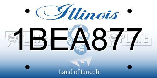 1BEA877 Illinois License Plate