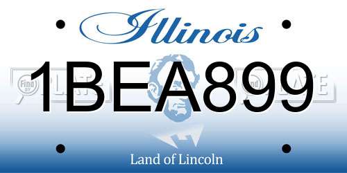 1BEA899 Illinois License Plate