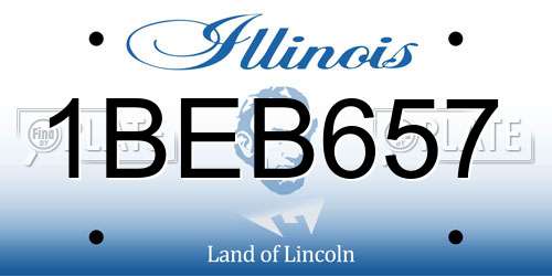 1BEB657 Illinois License Plate