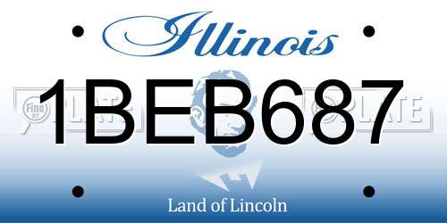 1BEB687 Illinois License Plate
