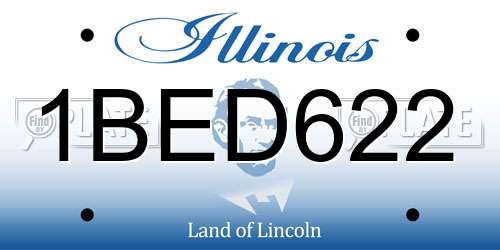 1BED622 Illinois License Plate