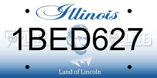 1BED627 Illinois License Plate