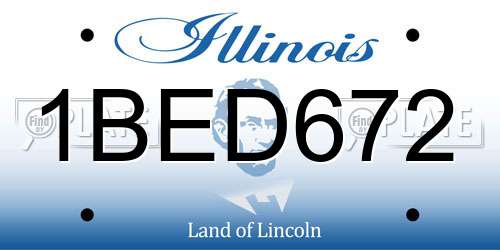 1BED672 Illinois License Plate