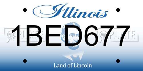 1BED677 Illinois License Plate